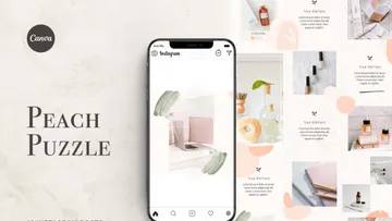 Peach Instagram Puzzle Template