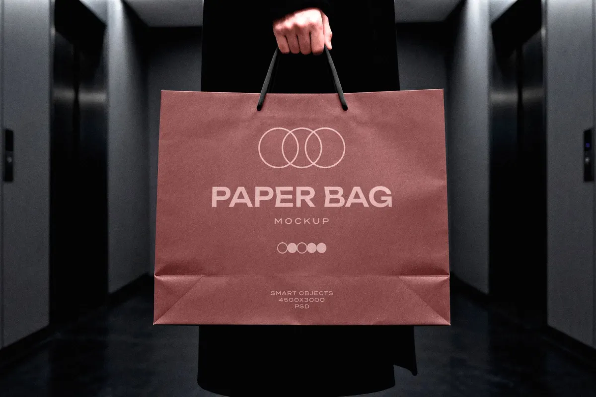 Shopping Bag Mockup with Overhead Light