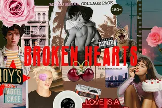 BROKEN HEARTS — Mixed Media Collage Kit