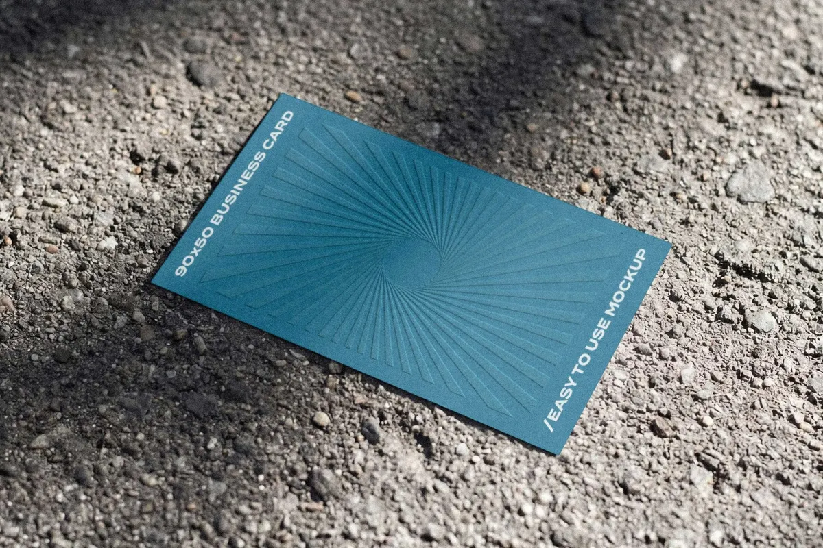 90x50 Business Card on Concrete Mockup