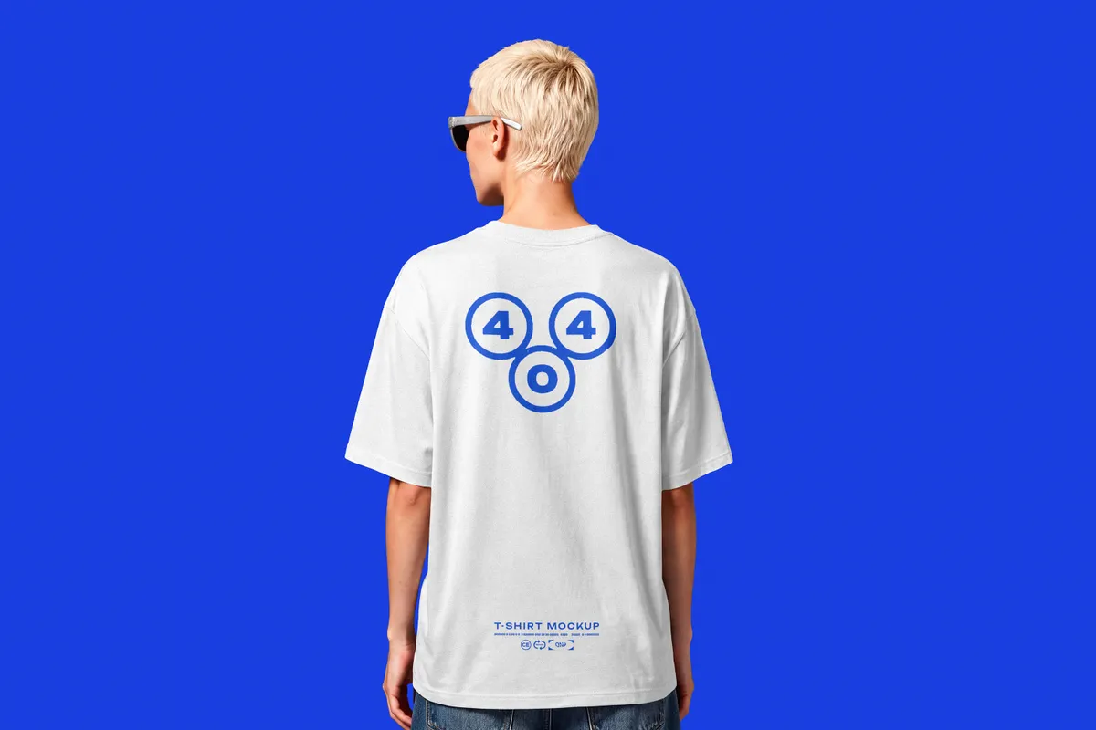 Oversized T-Shirt Back Print Mockup