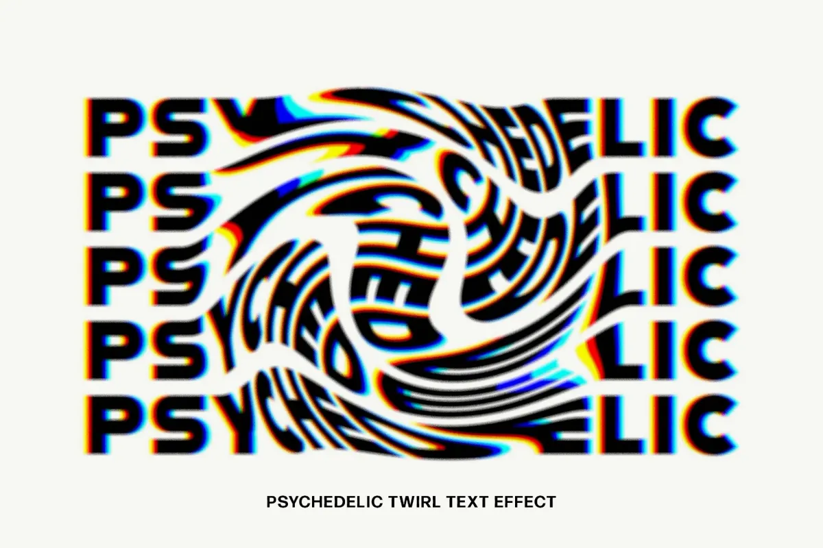 Psychedelic Twirl Text Effect