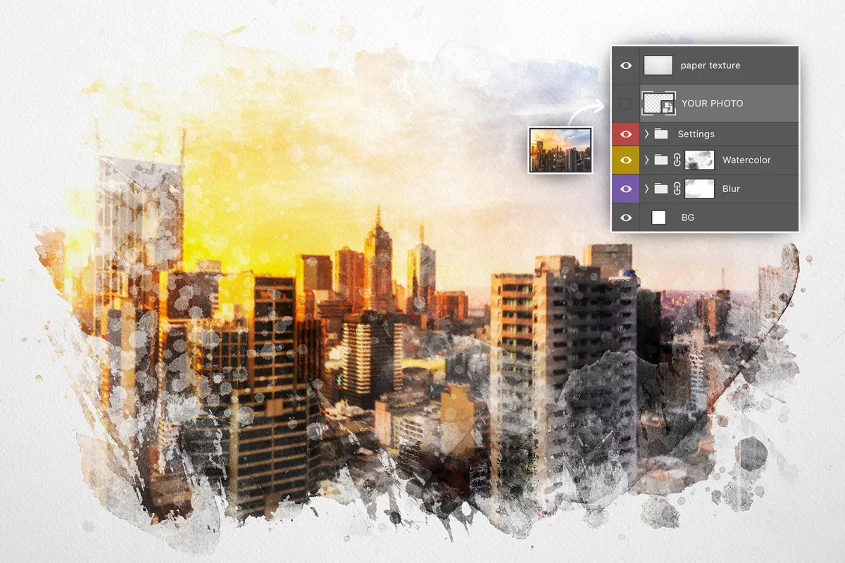 Watercolor Dry Brush Effects