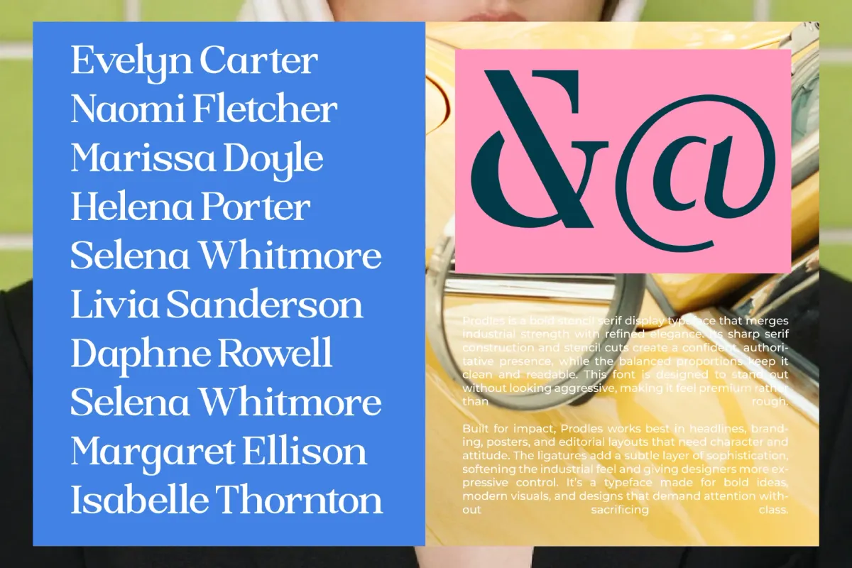 Prodes - Bold Stencil Serif Font