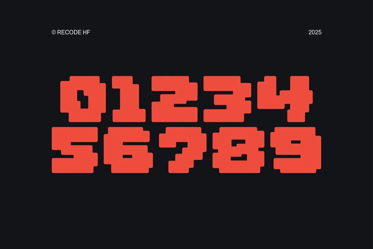 Recode HF Bold Pixel Typeface