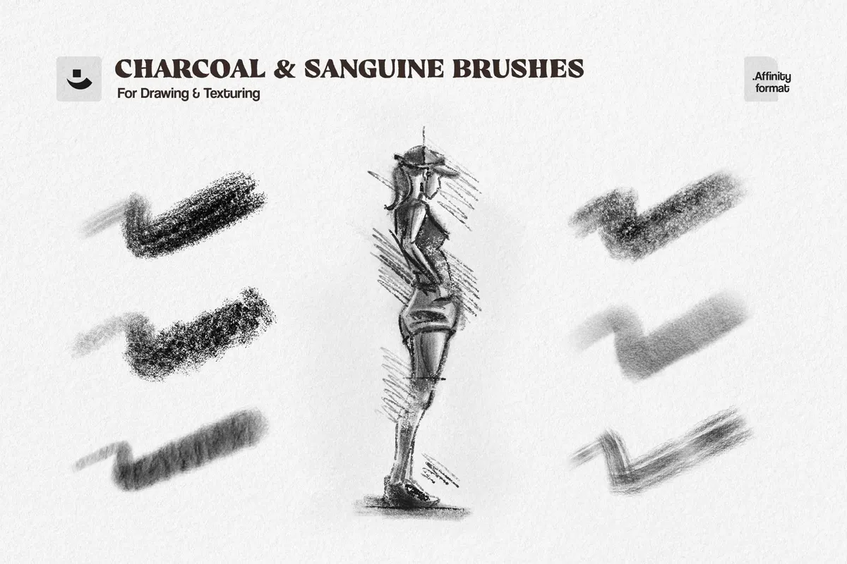 Charcoal Sketch Affinity Designer Brushes