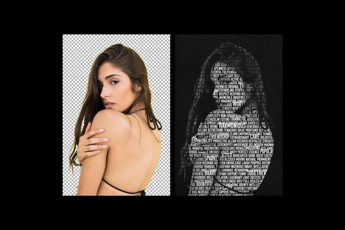 Cutout Words Photo Effect