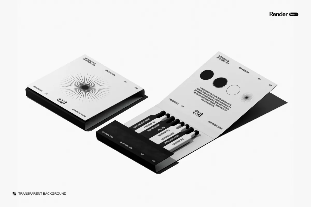 Open & Closed Match Box Mockup