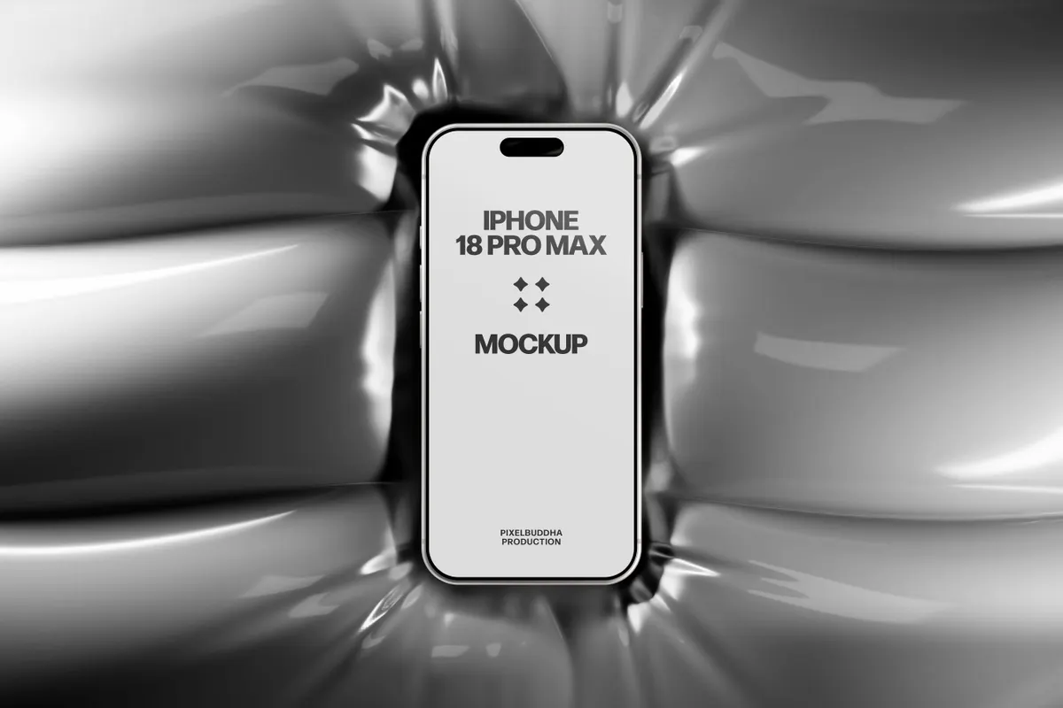 iPhone 18 Pro Max Mockup on Inflatable Surface