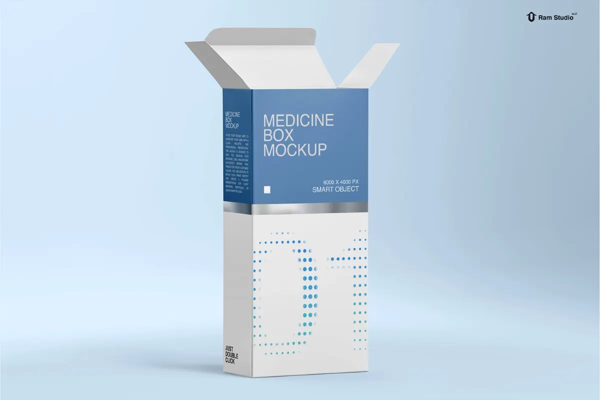 Standing Medicine Box Mockup
