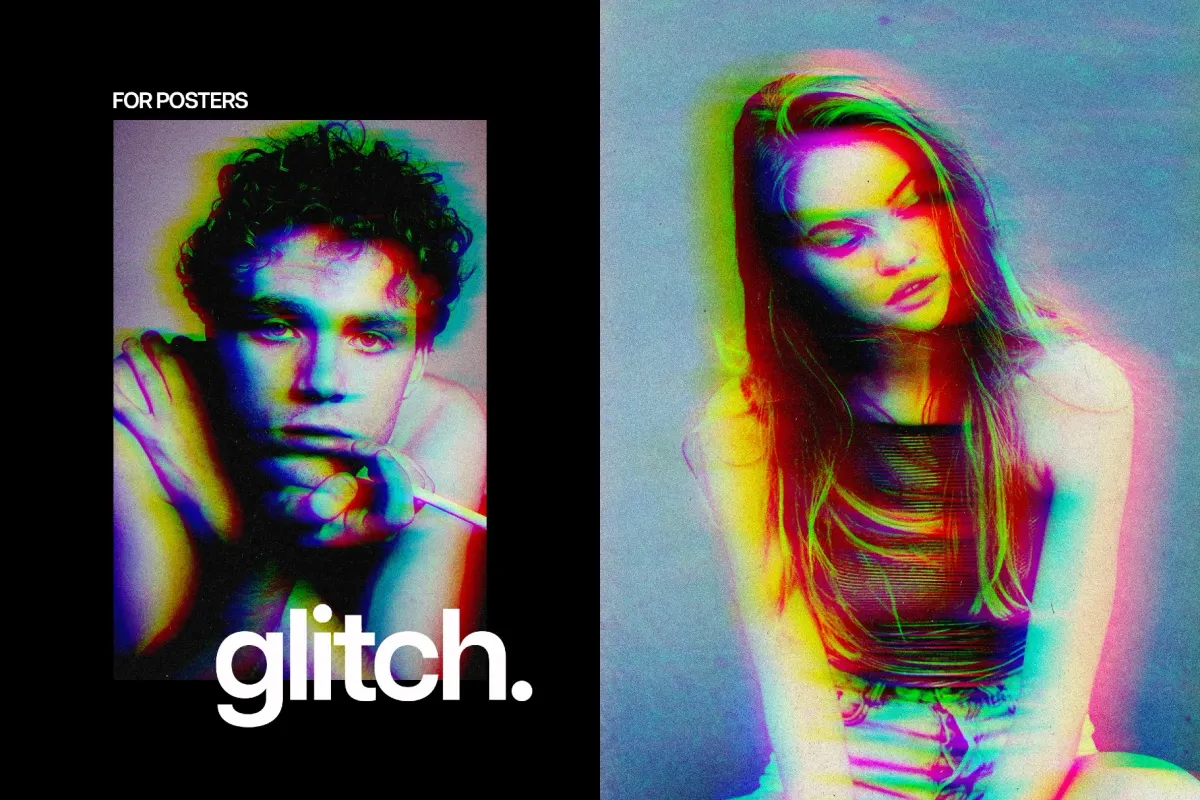 Glitch Blur Photo Effect for Posters