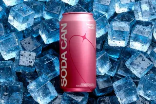 Soda Can Mockup on Ice