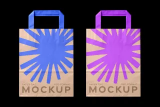 Paper Shopping Bags Mockup