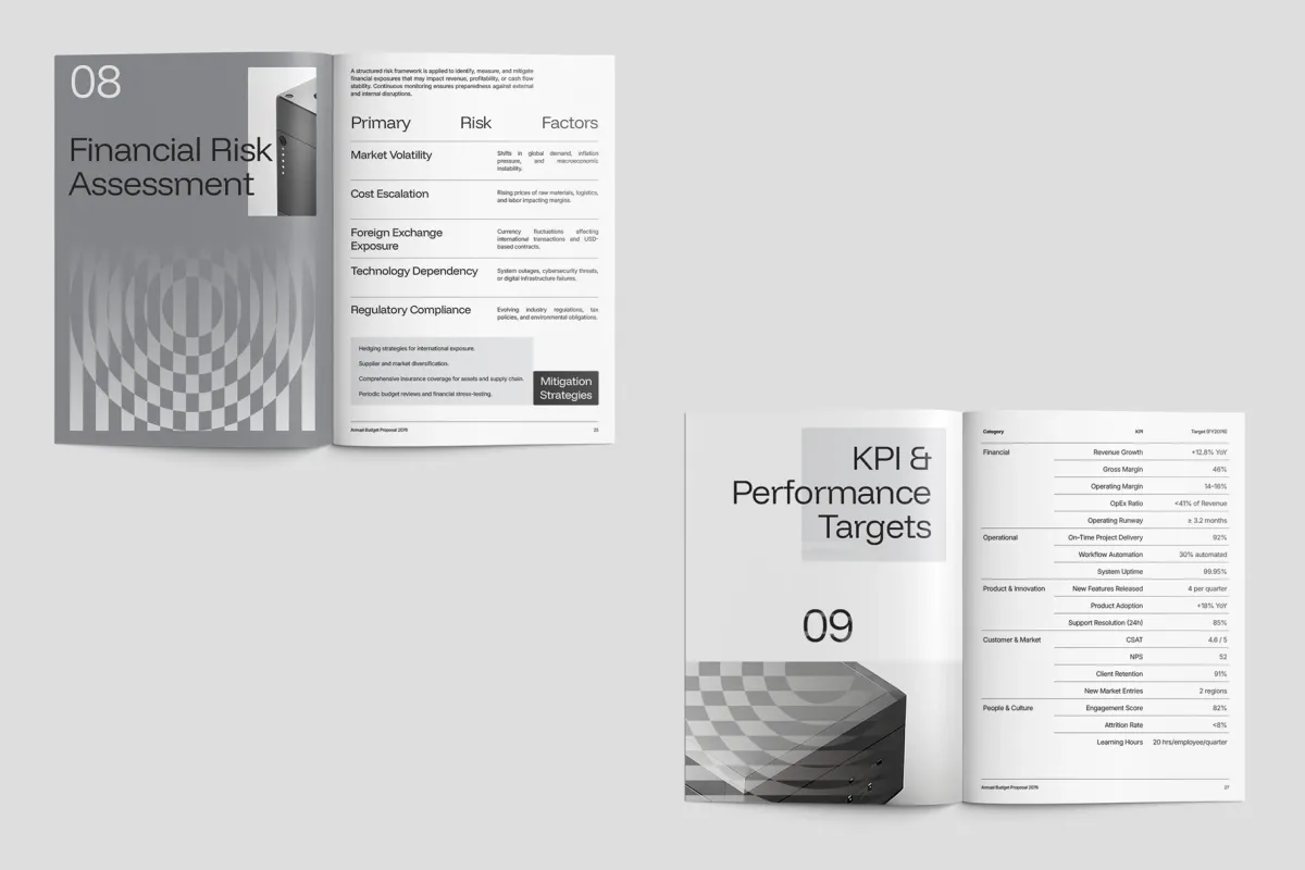 Annual Budget Financial Template InDesign - Votto