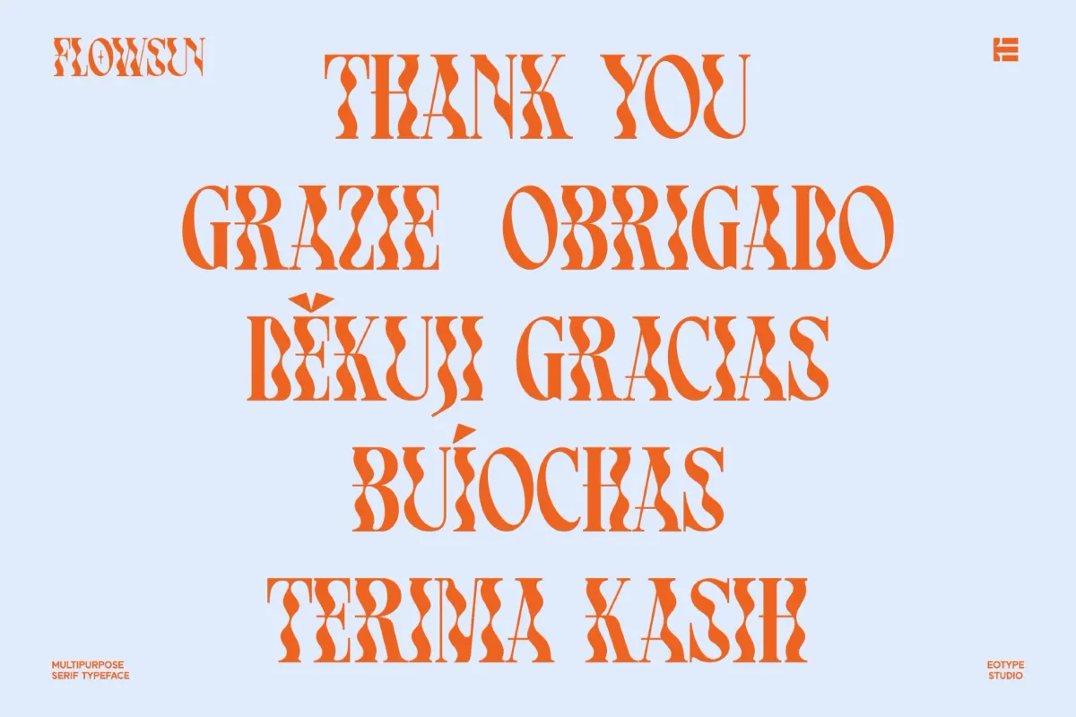Flowsun - Psychedelic Groovy Serif Font