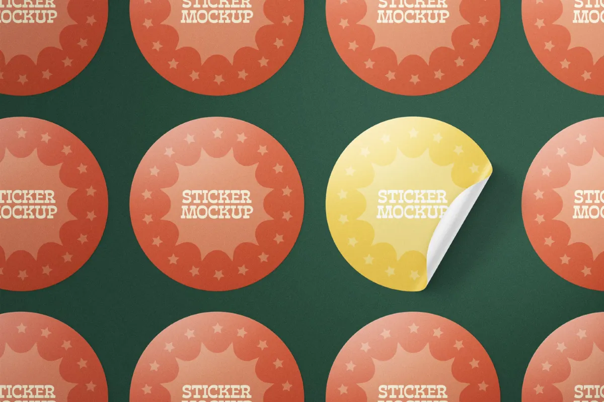 Round Label Mockups Grid