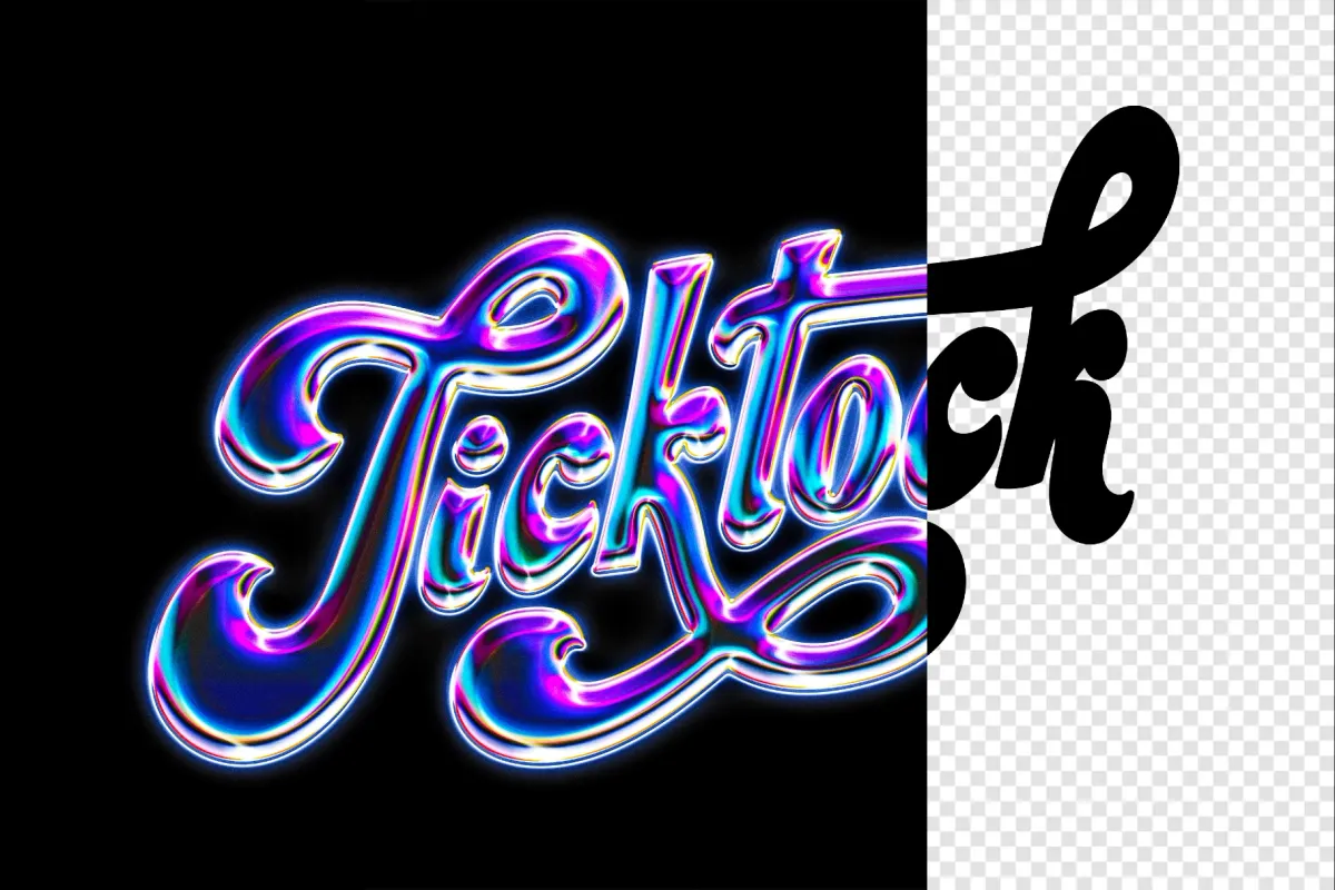 Acid Glass Chrome Text Effect