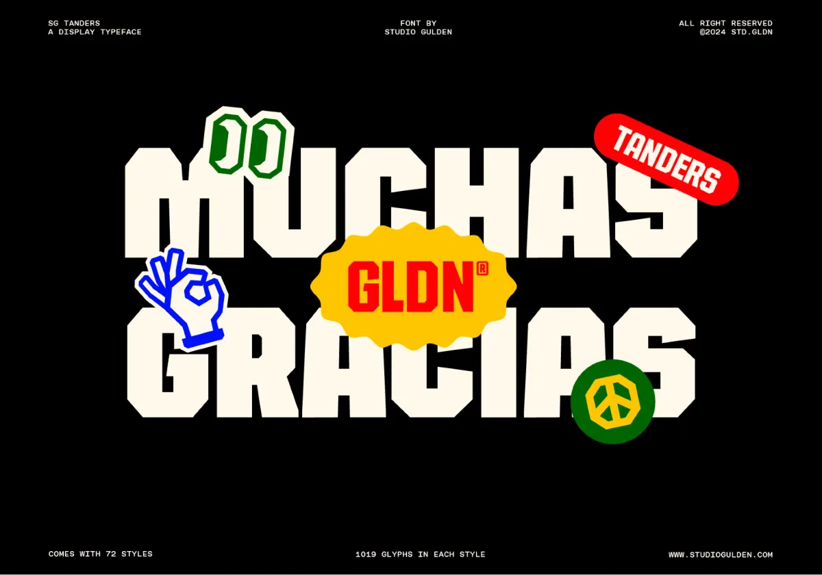 SG Tanders Superfamily: 72 Fonts