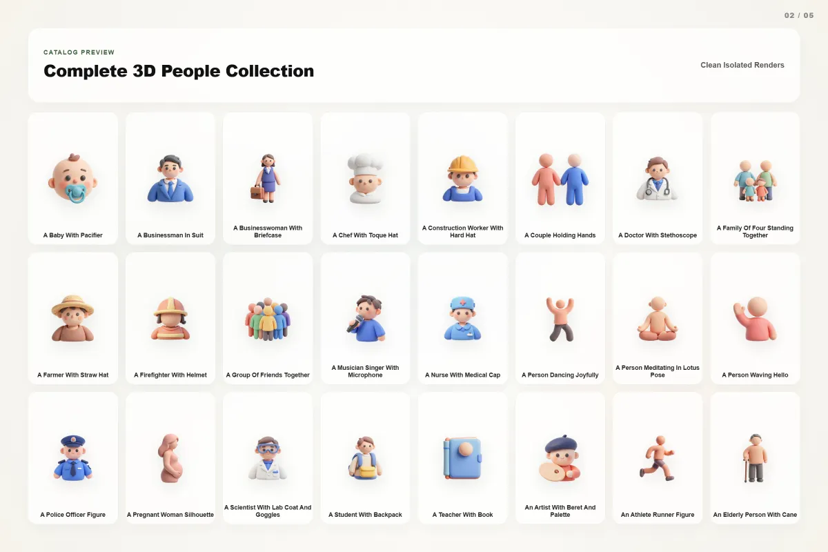 3D People Icons