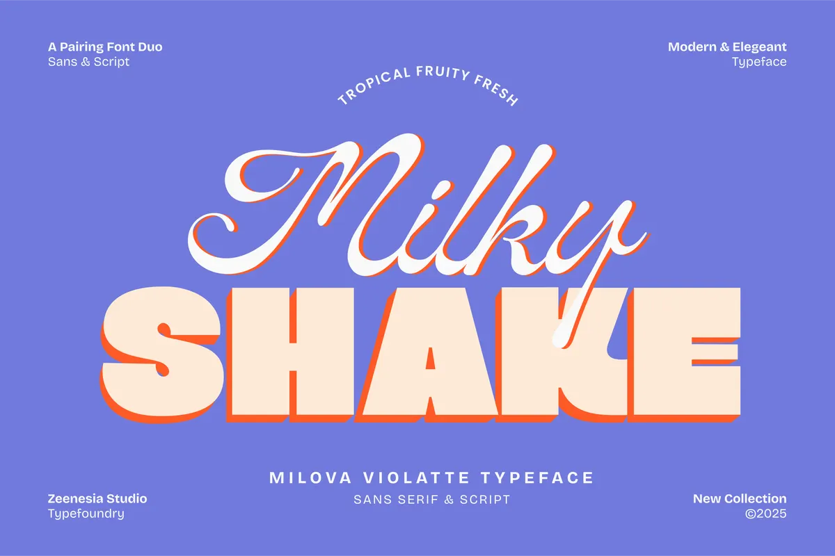 Milova Violatte - Bold Sans & Script Font Duo