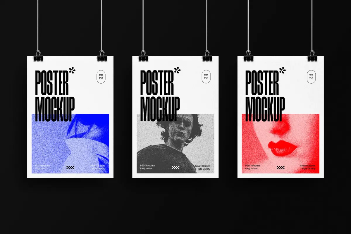 Frontal Clipped Poster Mockup