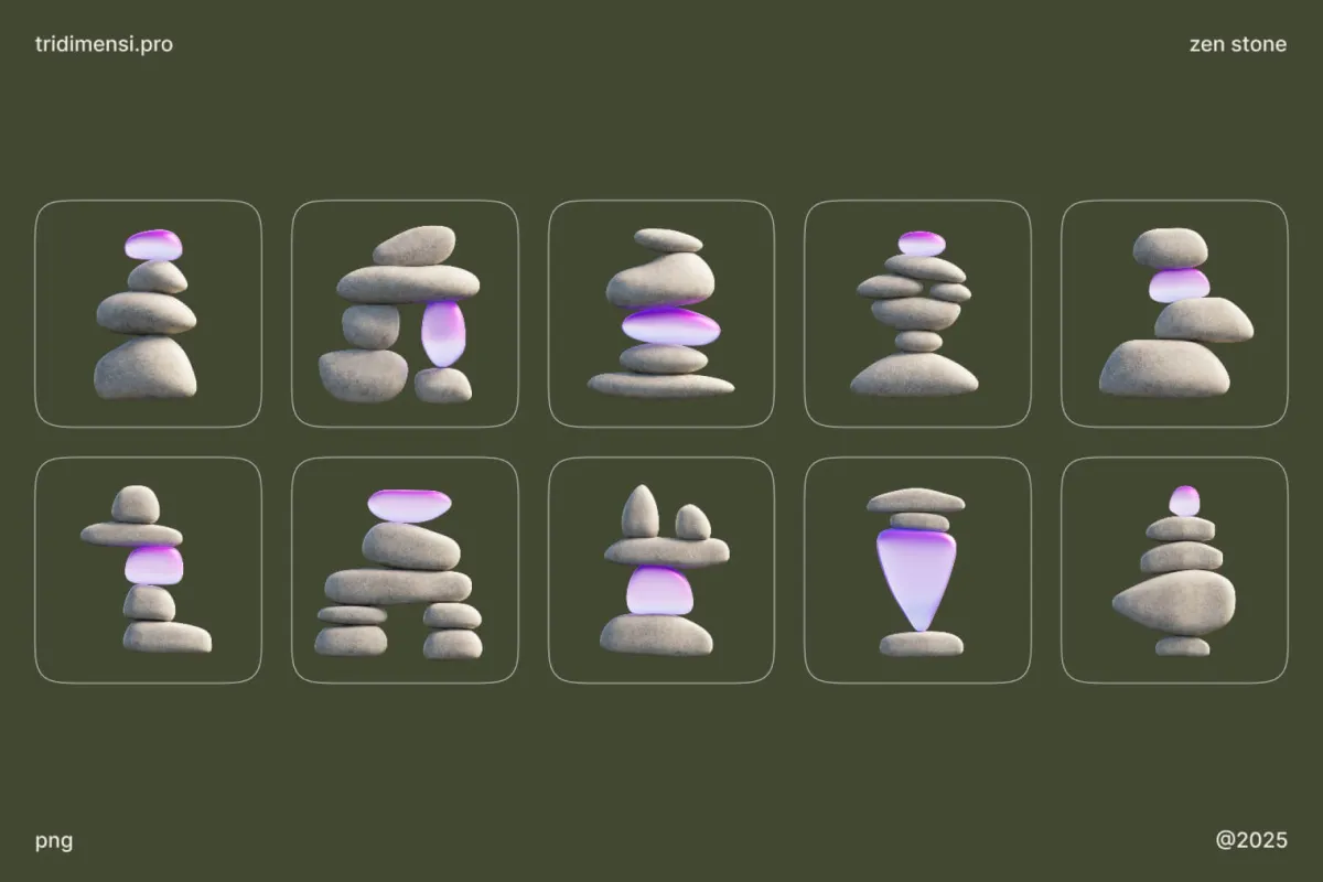 Zen Stone 3D Assets