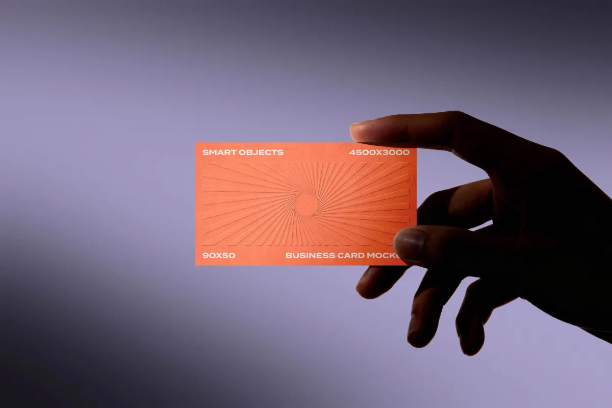 Business Card in Hand Mockup