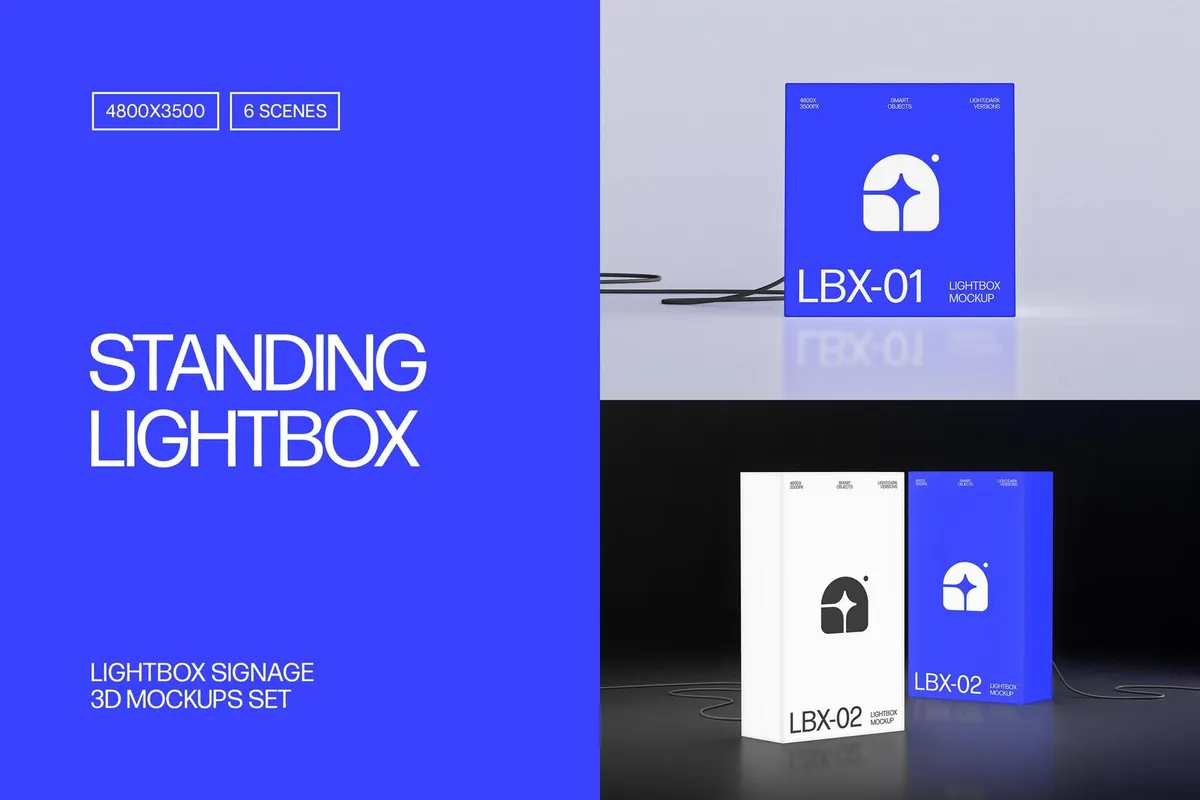 Frameless Lightbox Signage Mockups