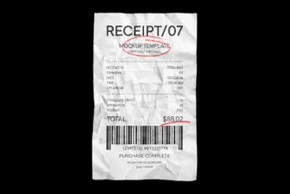 Crumpled Till Receipt Mockup
