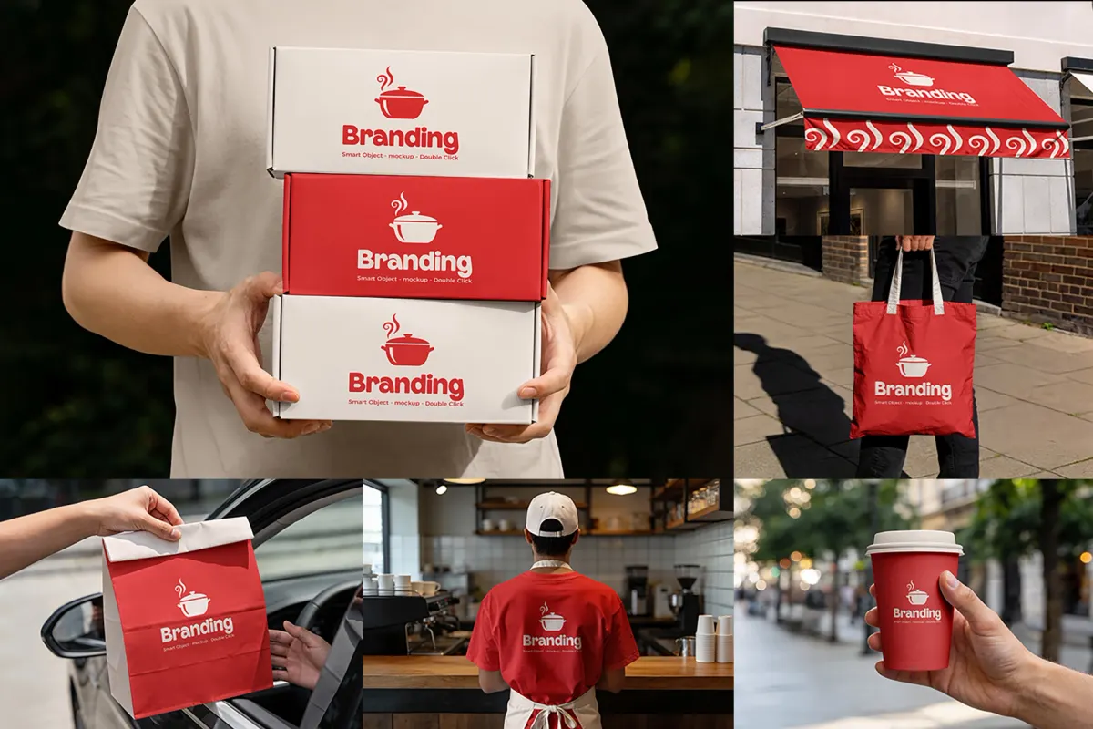 Cafe Branding Mockup Set