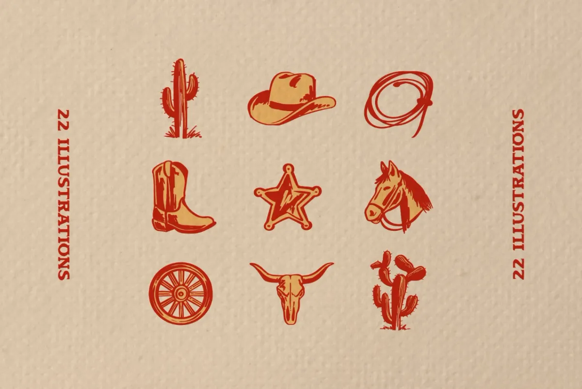Wild Rodeo Illustrations & Badges
