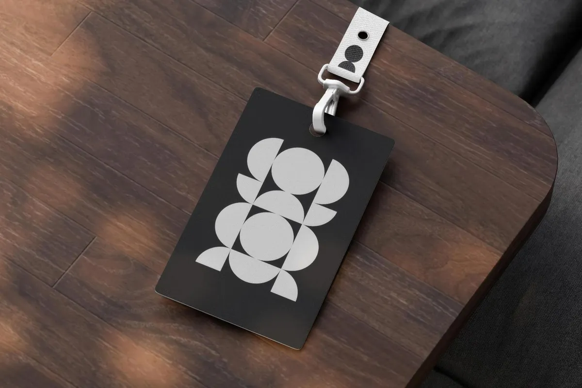 ID Card on Wood Mockup