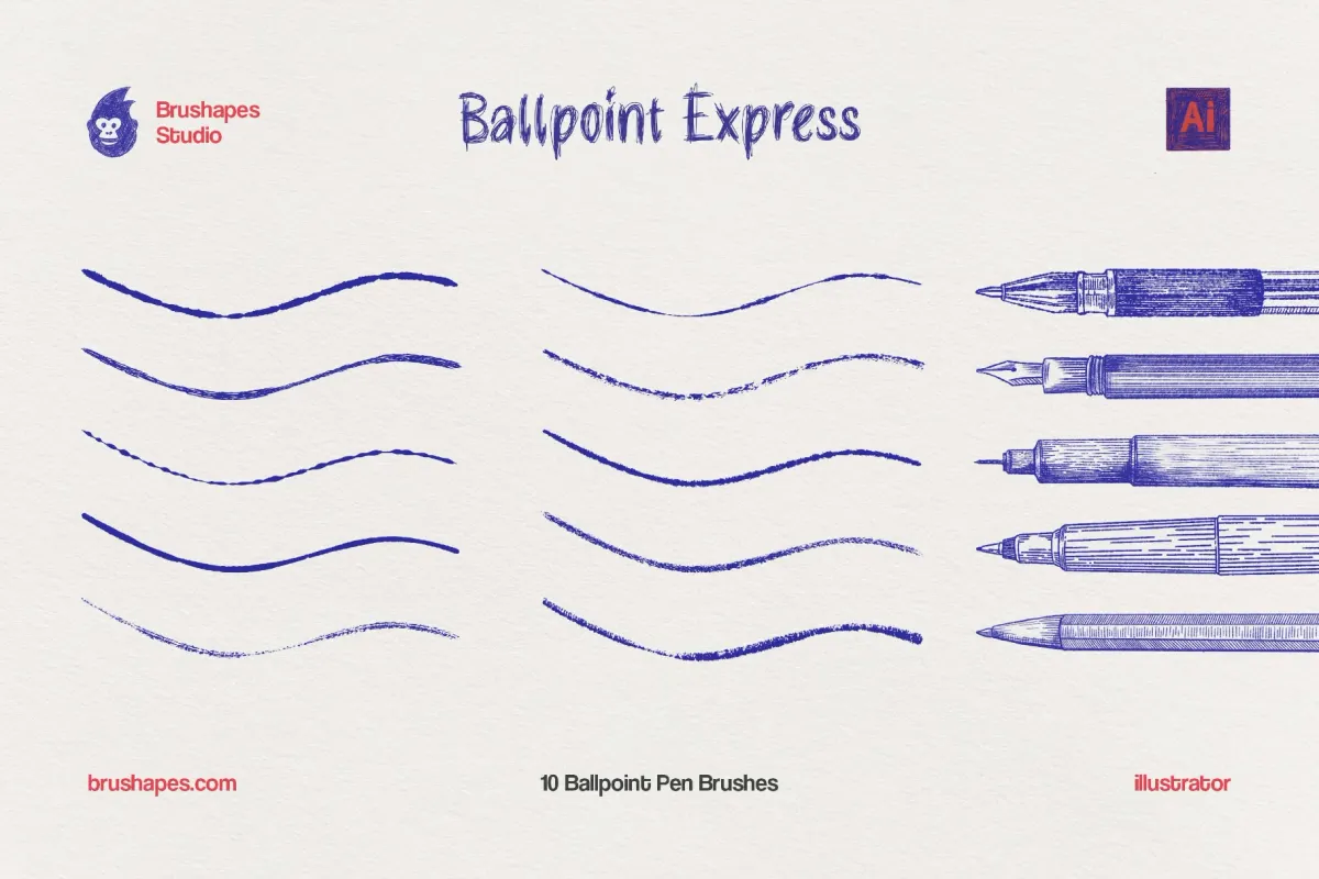 Ballpoint Pen Illustrator Brushes