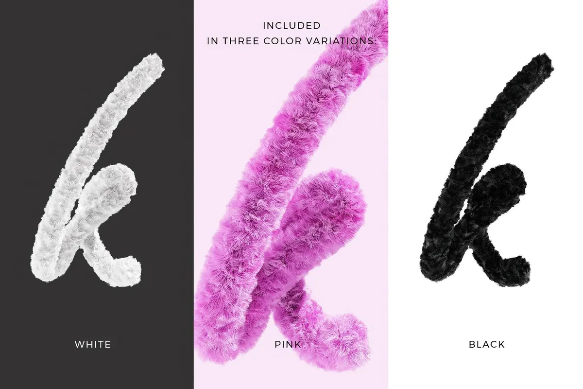 Fur 3D Lettering Set