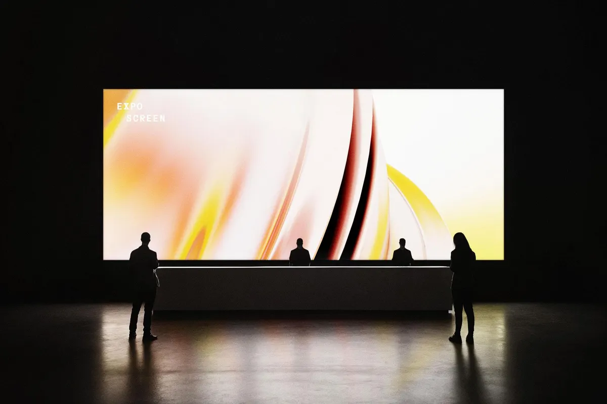 Reception Desk 21:9 Screen Mockup