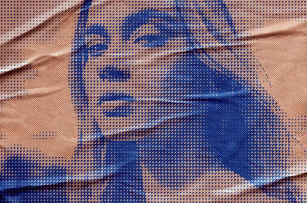 Halftone Texture Glued Effect