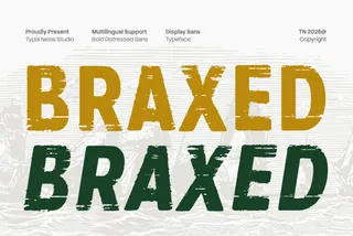 Braxed - Bold Distressed Vintage Sans Serif Font