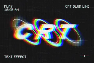 Neon CRT Blurry Text Effect