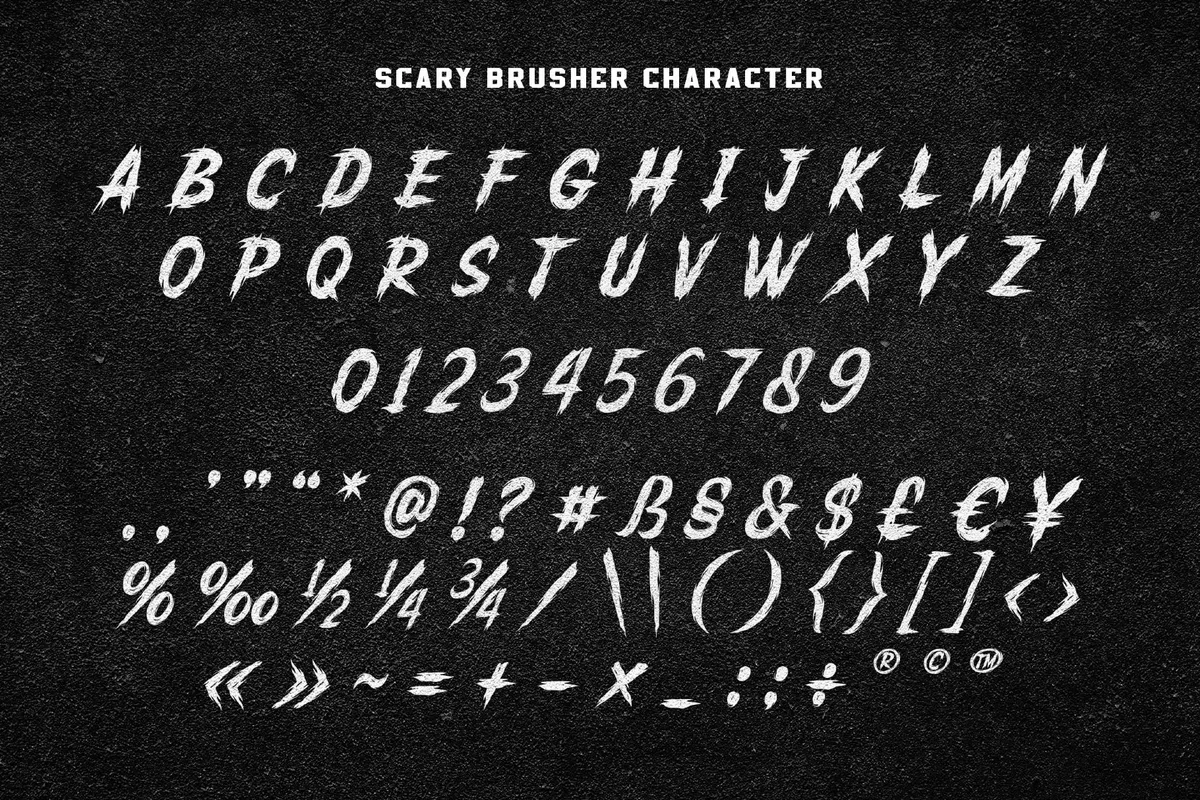 Scary Brusher a Wild Brush Font