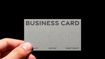 Embossed Business Card Mockup in Hand