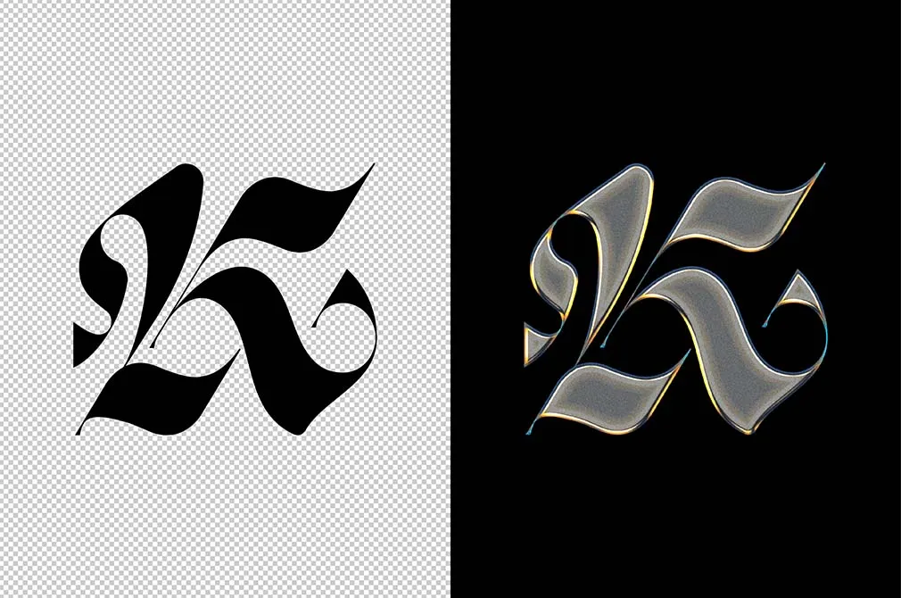 Glossy Chrome Logo Mockup