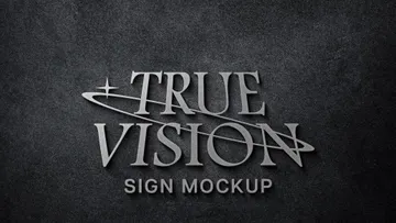 Luxury Silver Signboard Logo Mockup