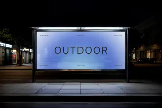 Outskirts Bus Stop Billboard Mockup