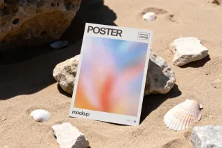 Summer Poster Mockup with Seashells
