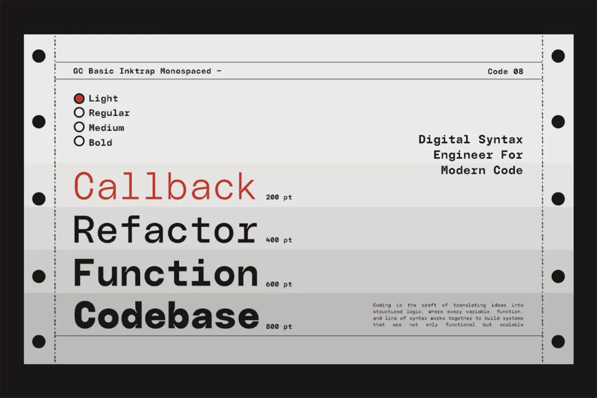 GC Basic Inktrap - Variable Monospace Font