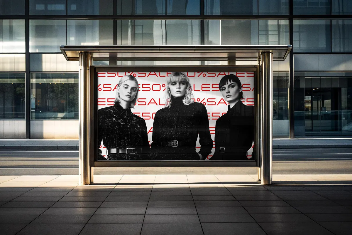 Bus Stop Horizontal Banner Mockup
