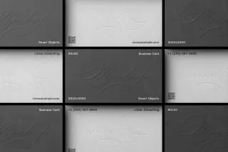 90x50 Business Card Grid Layout Mockup