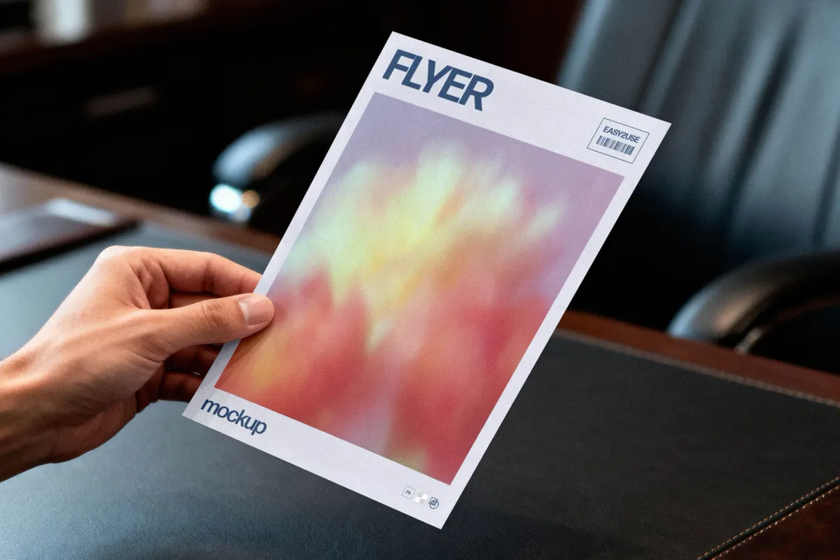 Office Flyer Mockup in Hand