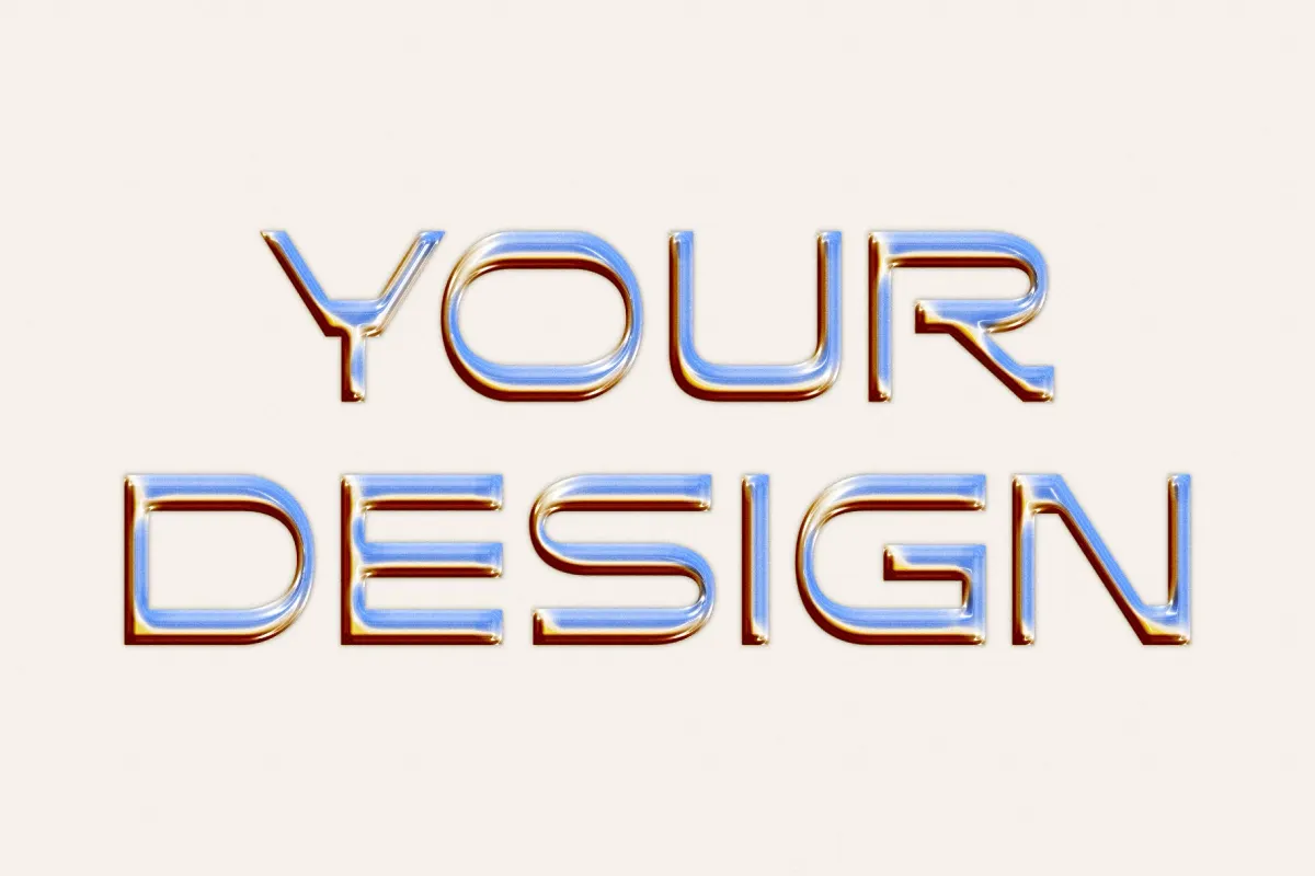 Retro Chrome Text & Logo Effect
