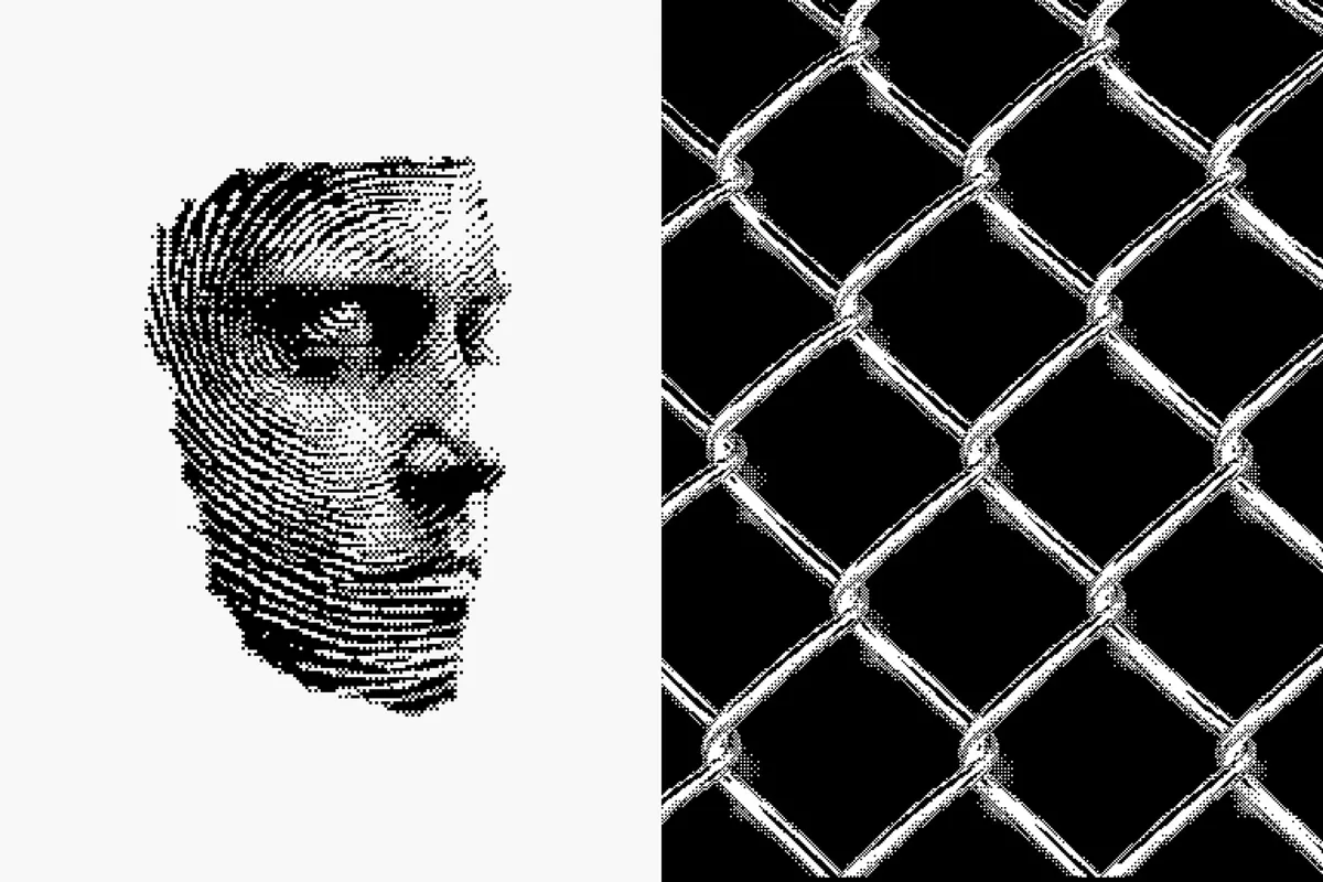 Dithering Bitmap Vector Shapes Collection